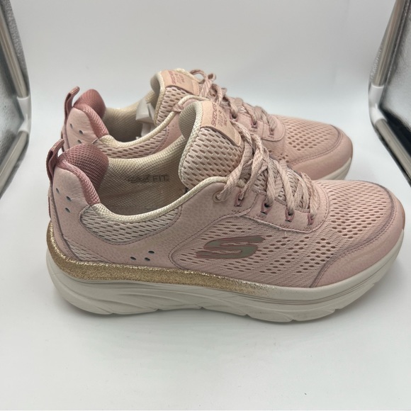 Sketchers Women’s D’lux Walkers Glorious Motion Pink Pink & Gold Shoes Size 8 - Picture 2 of 6